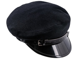 Sterkowski Wolle "Maciejówka" Schirmmütze mit Lackiert Shirm 57 cm Schwarz -