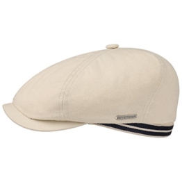 Stetson 6-Panel Canvas Flatcap Schirmmütze Baumwollcap Schiebermütze Cap Kappe Mütze mit UV-Schutz Baumwollcap Schiebermütze (S/54-55 - beige) -
