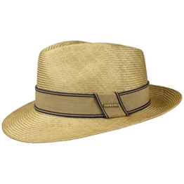 Stetson Abaca Fedora Strohhut Sonnenhut Sommerhut Hut Strandhut Abacahut Manilahanf-Hut Herrenhut Sonnenhut Sommerhut (XL/60-61 - natur) -