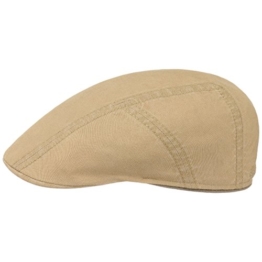 Stetson Baumwolle-Leinen Ivy Flatcap Schirmmütze Sommercap Sonnencap Sommermütze Herrencap Cap Kappe Baumwollcap Schiebermütze (58 cm - beige) -