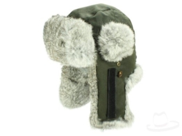 Stetson Boulder Fellmütze Fliegermütze Tschapka Waxed Cotton - oliv M/56-57 -