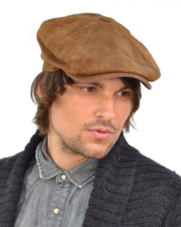Stetson Burney Hatteras Ballonmütze Schirmmütze Leder - braun L/58-59 -