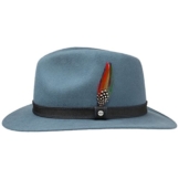 Stetson Classic Traveller Wollfilzhut Filzhut Hut Herrenhut Travellerhut Outdoorhut Regenhut Wollfilzhut Outdoorhut (M/56-57 - hellblau) -
