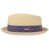 Stetson Colour Band Pork Pie Raffiahut Strohhut Strandhut Herrenhut Sommerhut Hut Sonnenhut Strandhut Sommerhut (M/56-57 - natur) -