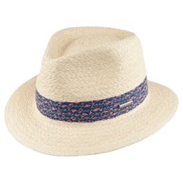 Stetson Colour Band Traveller Raffiahut Strandhut Sommerhut Hut Sonnenhut Strohhut Herrenhut Travellerhut Hut (L/58-59 - natur) -