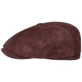 Stetson Hatteras Nubuk Pigskin Flatcap Schirmmütze Ledercap Ledermütze Ballonmütze Cap Mütze Ballonmütze Schirmmütze (S/54-55 - bordeaux) -