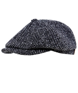 Stetson Herren Hatteras Fischgrat Check Cap 61 Schwarz -