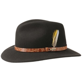 Stetson Herren Hut Vashon Fedora Wollhut VitaFelt | zeitlos moderner Herrenhut 2528011 Wollfilzhüte Reisehut (XL/60-61 - braun) -