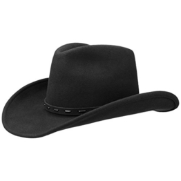 Stetson High Crown VitaFelt Cowboyhut Hut Westernhut Wollfilzhut Filzhut Outdoorhut Filzhut (M/56-57 - schwarz) -