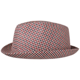 Stetson Houndstooth Player Stoffhut Leinenhut Baumwollhut Hut UV-Schutz Sommerhut Strandhut Sonnenhut Baumwollhut (60 cm - blau-rot) -