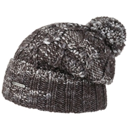 Stetson Livonia Strickmütze mit Bommel Bommelmütze Wintermütze Wollmütze Long Beanie Wintermütze Skimütze (One Size - grau) -