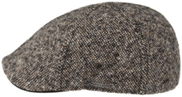 Stetson Mütze Schirmmütze Texas Donegal Flatcap Schirmmütze Gatsby Cap (L/58-59 - schwarz) -