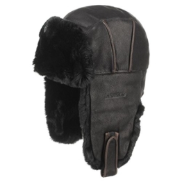 Stetson Mütze Wintermütze Big Pine Verona Fliegermütze Wintermütze Fellmütze (M/56-57 - schwarz) -