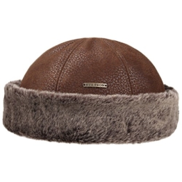 Stetson Ocala Lamb Fur Dockermütze Wintermütze Dockercap Ledermütze Herrenmütze (XL/60-61 - braun) -