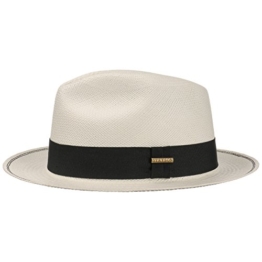 Stetson Panama Braid 2-3 Fedora Hut Sonnenhut Strandhut Sommerhut Panamahut Panamastrohhut Panamahut Herrenhut (L/58-59 - cremeweiß) -