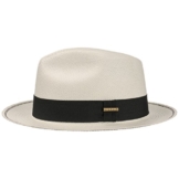 Stetson Panama Braid 2-3 Fedora Hut Sonnenhut Strandhut Sommerhut Panamahut Panamastrohhut Panamahut Herrenhut (XL/60-61 - cremeweiß) -