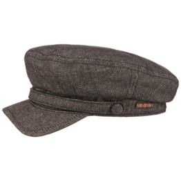 Stetson Peabody Denim Wool Mütze Schirmmütze Schildmütze Wollcap Cap Kappe Elbsegler Kapitänsmütze Elbsegler Kapitänsmütze (L/58-59 - braun) -