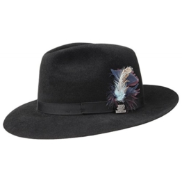 Stetson Pierre Wollfilzhut Bogarthut Herrenhut Wollfilzhüte (57 cm - schwarz) -