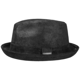 Stetson Radcliff Vintage Lederhut Playerhut Trilby (L/58-59 - schwarz) -