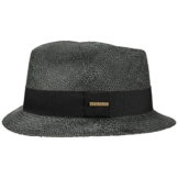 Stetson Short Brim Panamahut Fedora Hut Strohhut Panamastrohhut Sommerhut Sonnenhut Strandhut Panamahut Herrenhut (L/58-59 - schwarz) -