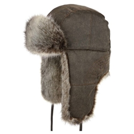 Stetson Standish Old Cotton Fliegermütze Wintermütze Winterlapeer (M/56-57 - braun) -