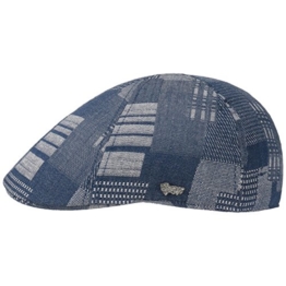 Stetson Texas Denim Patchwork Flatcap Schirmmütze Sommercap Sonnencap Sommermütze Herrencap Cap Kapp Schiebermütze Schirmmütze (M/56-57 - denim) -