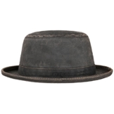 Stetson Top Hat Cotton Pork Pie Hut Baumwollhut Porkpie Hut Zylinder Herrenhut by Stoffhut Porkpie (M/56-57 - braun) -
