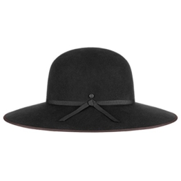 Stetson Vermont Wollfilz Schlapphut Filzhut Wollhut Damenhut Damenhut Filzhut (S/54-55 - schwarz) -