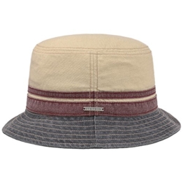 Stetson Washed Cotton Bucket Hat Fischerhut Anglerhut Hut Stoffhut Baumwollhut Sonnenhut Hut (M/56-57 - natur-blau) -