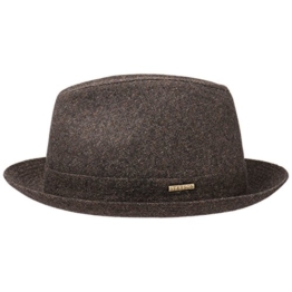 Stetson Wool Melange Wollhut Hut Herrenhut Fedora Filzhut Wollhut (M/56-57 - braun-meliert) -