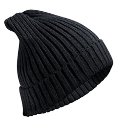 [Strickmütze] Freetoo klassische Beanie Mütze feinstrick Umschlagmütze Skimütze schwarz unisex -