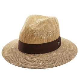 Strohhüte Trilby Strand Hut Damen Mädchen Band Im Freien Atmungsaktiv Sommer Sonnenhut Panamahut, Hell Braun -