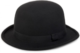 styleBREAKER Melonen Hut, Filzhut mit schmaler Krempe und schwarzem Zierband, Bowler Hut, Unisex 04025006, Farbe:Schwarz -