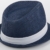 styleBREAKER Trilby Hut, leichter Papierhut mit kontrastfarbigem Zierband, Unisex 04025002, Farbe:Dunkelblau / Weiß;Größe:S / M = 56 cm - 
