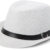 styleBREAKER Trilby Hut, leichter Papierhut mit schwarzem Gürtel Zierband, Unisex 04025003, Farbe:Weiß -