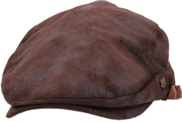 sujii UNCLE SAM Faux Leather Flat Cap Cabbie Hat Golfer Hunter Cap Schiebermütze Chauffeurmütze Schirmmütze Schildmmütze Golfermütze Kappe Hut, XL size/Dark Brown -