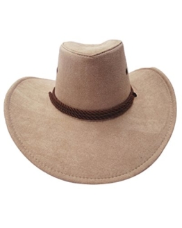 SUNNYME Unisex Männer Wildleder Fedora Cowboy Sonnenhüte Breiten Rand Eimer Anglerhut Khaki One Size -