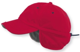 TEC-FL-7 rot - Funktionscap mit Ohrenschutz gefüttertes Basecap mit Fleecefutter Teflon-Beschichtung und Ohrenklappen Wintersport Funktionscaps gefütterte Basecaps Fleecefutter Wintercaps Wintermützen Skimützen Snowboardmützen Cap Caps Mütze Mützen -