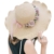 TININNA Damen Frauen Stroh faltbarer Sonnenhüte mit Blumen Kranz Krone Blumengirlande Sonnenhut Strandhut Sommer Hut Damen Frauen Sonnenhuete Strand Huete Kappe Sandstrand Sommerhut Strohhut (Beige) -