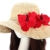TININNA Frauen Böhmen Schmetterling Blume Sonnenhut Strohhut Wide Rand Sandstrand Sonnenhüte Sommerhut Sommer Hut Sonnenhuete Strand Kappe Strandhut für Damen rot - 