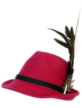 Trachtenhut fuchsia mit edler großer Feder 59 -