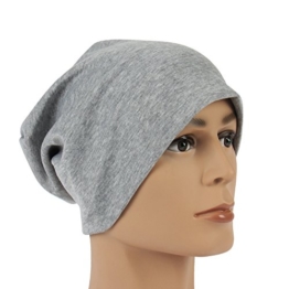 Ultraleichte Sommer Unisex Beanie in grau klassische Mütze Slouch Cap Unisex waschbar mit Stretchanteil -