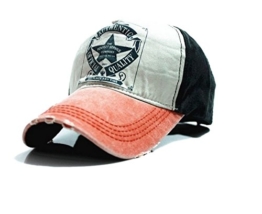 Unisex Baumwolle Baseball Cap Star Sport Mütze Baseballkappe Snap back Trucker ( Orange peak) MFAZ Morefaz Ltd -
