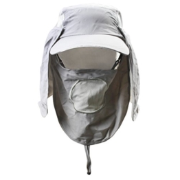 Unisex Outdoor Herren Sonnenhut, Camping 360 Grad Schutz Fischerhut, Herausnehmbar Mesh Baseballcaps, Jagd Vollständig Sonnenschutz Hut Mütze mit Abnehmbare Mesh Maske Mund Hals Schutz Sommer Strand Trekking Hut Anti-UV UPF 50 + -