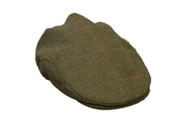 Unisex Schiebermütze aus Tweed - Country-Stil - Dunkles Salbeigrün - Größen XL -
