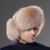 URSFUR Warme Unisex Echte Fellmütze Fuchspelz Russland Wintermütze Trappermütze Ushanka L-Gold - 