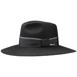 Victoria Haarfilz Schlapphut Damenhut Haarfilzhut Hut Filzhut Flapper Stetson Damenhut Filzhut (L/58-59 - schwarz) -