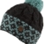 VIOLA -Strick Mütze mit Innenfleece Damenmütze Strickmütze mit trendigen Muster und Bommel-handmade in Nepal-100% Wolle (natural black / baltic) -