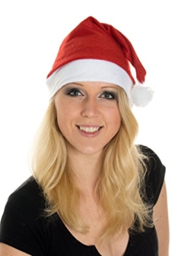 Weihnachtsmütze Nikolausmütze Santa Xmas Rot Schlicht Uni Mütze Nikolaus Santa -