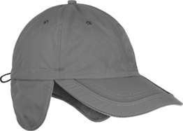 Wintermütze Cap verstellbar mit Ohrenschutz und Fleece-Innenfutter Farbe Grau -